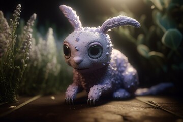 Adorable lavender creature. Generative AI