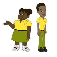 African kids in school uniform 