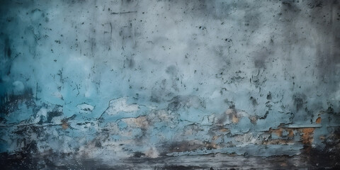 blue gray cement concrete texture, grunge rough old stain background, retro vintage backdrop. Generative AI   