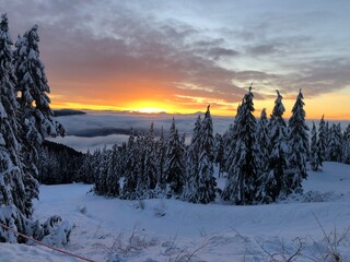 sunset in the mountains