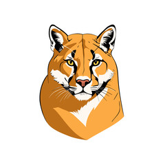 Vector illustration of cougar panther mascot head isolated on white
