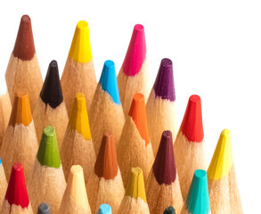 Colored pencils on a transparent background. isolated object. Element for design