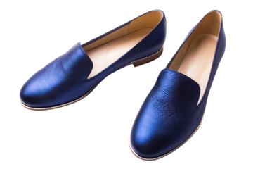 Blue shoes on transparent background. Women's shoes. Isolated object