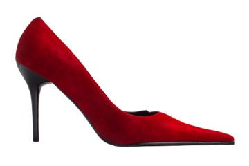 Red shoes on white background. Isolate. Women's shoes