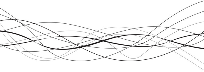 Wave of optical illusion. Abstract black and white illustrations. Horizontal lines stripes pattern or background with wavy distortion effect.