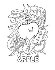 Apple to be colored. Coloring book for children.