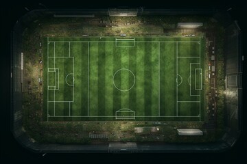 Combined diagram of football pitch layout. Generative AI