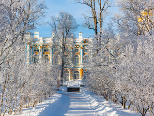 Catherine park in winter, Tsarskoe Selo (Pushkin), St. Petersburg, Russia