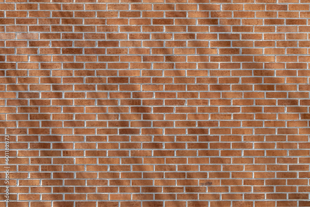 Wall mural close up texture background of a modern traditional exterior red clay brick wall in running bond (st