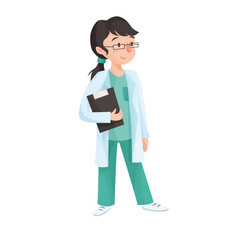 Fototapeta premium Women doctor with a folder 