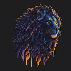 Lion head pop art illustration generative ai