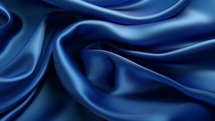 Obraz premium Abstract dark blue background. Silk satin. Navy blue color. Elegant background with space for design. Soft wavy folds.