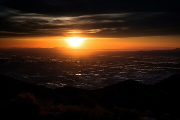 Fototapeta na wymiar Silhouette of Salt Lake City. Generative AI