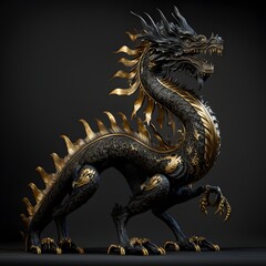 Obraz premium gorgeous very high detailed wooden dragon character, ai generated image 