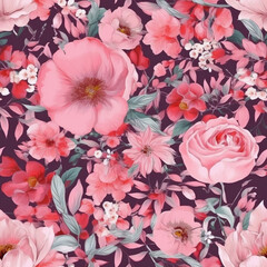 pink floral bloom seamless backgrounds