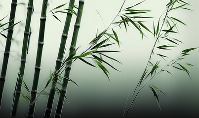  a close up of a bamboo plant with a blurry background.  generative ai