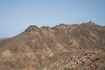 Fototapeta na wymiar Arid landscape in the Municipal of Betancuria, Fuerteventura, Canary Islands