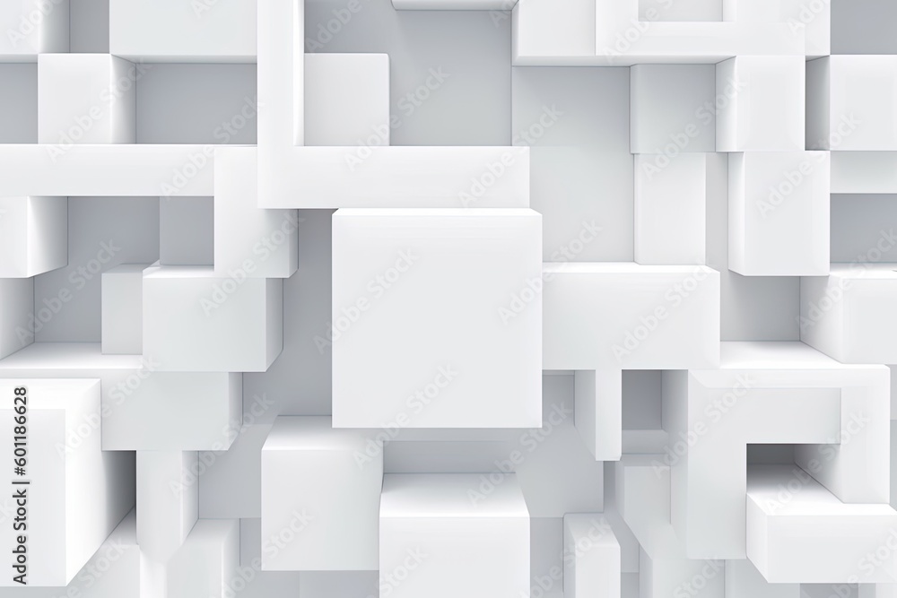 Poster modern abstract design with geometric shapes in white generative ai