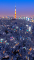 大都会の夜景　Generative AI