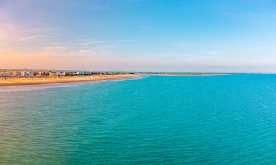 Fototapeta premium Famous city of Caorle, Italy, at sunset