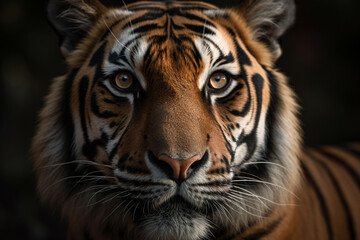 Naklejka premium portrait of a bengal tiger - Generative AI