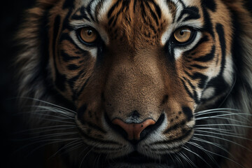 Naklejka premium portrait of a bengal tiger - Generative AI