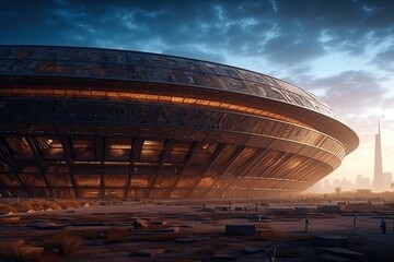 Obraz premium football stadium. Generative AI.