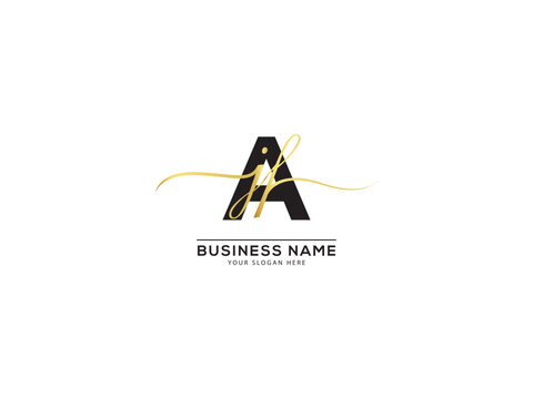 Monogram Luxury AJF Letter Logo Image, Signature ajf jaf Three Letter Logo Icon