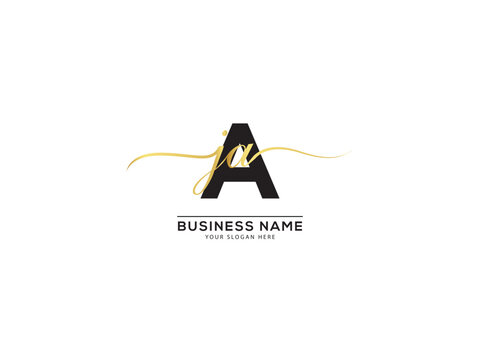 Monogram Luxury AJA Letter Logo Image, Signature aja jaa Three Letter Logo Icon
