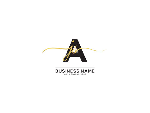 Monogram Luxury AJS Letter Logo Image, Signature ajs jas Three Letter Logo Icon