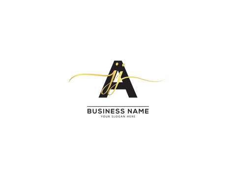 Monogram Luxury AJJ Letter Logo Image, Signature ajj jaj Three Letter Logo Icon