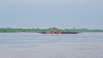 Car Dart Cable Ferry Crossing Wide River