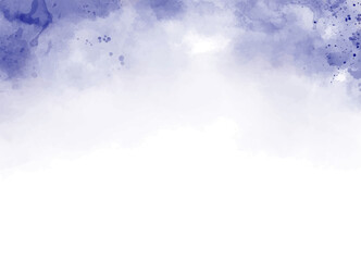 Artistic, abstract blue, indigo watercolor background with splashes with mist fog effect
