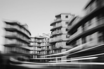 monochromatic building facade with dramatic shadows and contrasts Generative AI