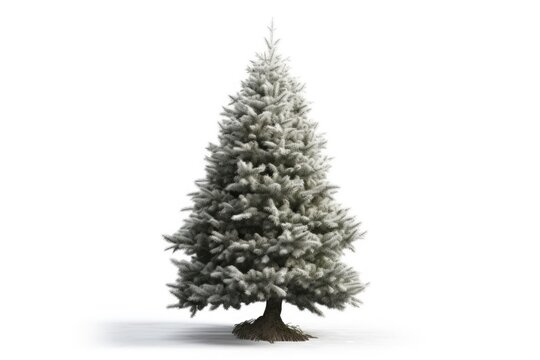 minimalist white Christmas tree on a plain white background Generative AI