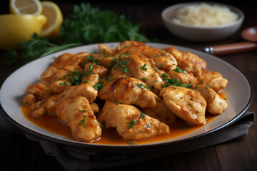 Plate of delicious chicken biryani. Ai generated