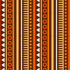African seamless pattern. Hand stamp printing. Ethnic folk texture.
