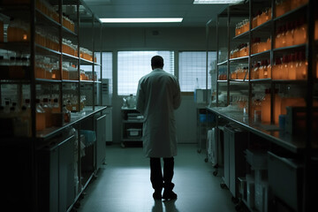 Scientist in a forensic lab making experiments. Ai generated
