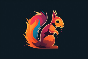 Creative squirrel logo icon design illustration. Ai generated