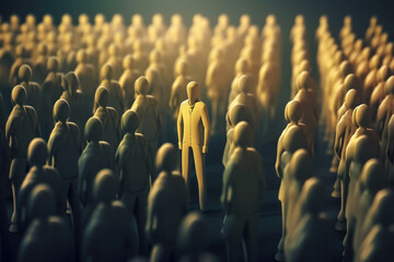 Obraz premium Figurines of group of people concept idea. Ai generated