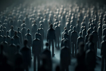 Obraz premium Figurines of group of people concept idea. Ai generated