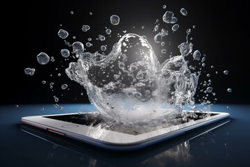3D illustration of an effervescent tablet with bubbles on a white background. Generative AI