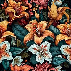 seamless floral pattern - 601197696