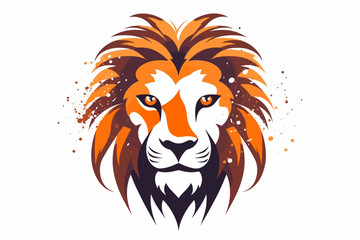 Fototapeta na wymiar Lion Head Logo Vector on a White Background 