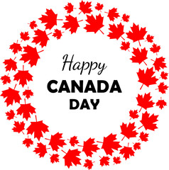 Happy Canada Day background with red maple leaf