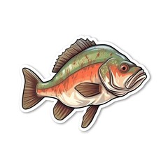 Cartoon sticker of a Snapper over white background. Generative AI illustration