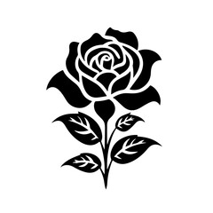 Black and White Rose Vector Illustration