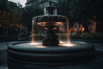 Fountain with waterfall design. Generative AI