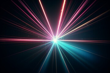 Retro neon laser beam background from the 80s and 90s. Generative AI