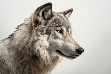 Naklejka na ściany i meble 3D rendering of a wolf on white background. Generative AI